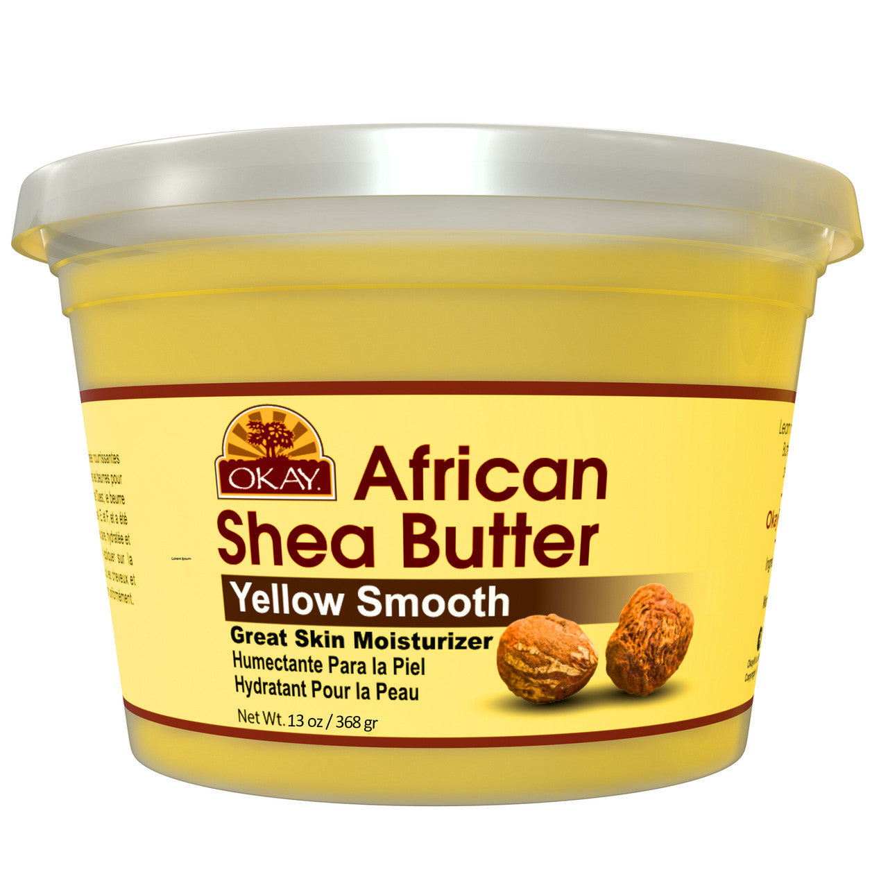 Okay Pure Naturals African Shea Butter For Skin and Hair, Yellow Smooth, 13 Oz